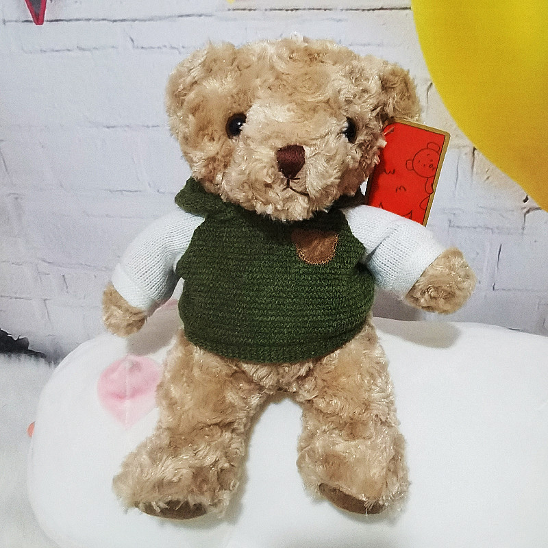 Suéter oso de peluche muñeca abrazo oso con capucha oso muñeca peluche juguete niños Ragdoll cumpleaños regalo lote