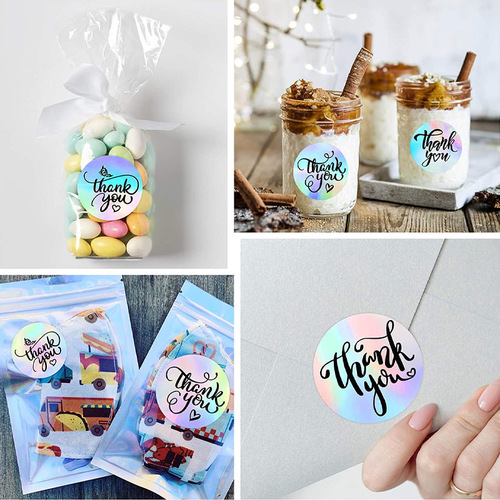500 pieces per roll laser cross-border foreign trade thank you decorative waterproof self-adhesive label
