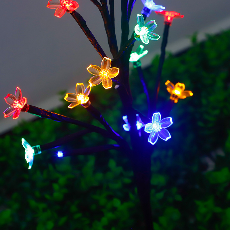 Luz de bola solar LED, jardín al aire libre, luz de flor de cerezo, luz de tierra, luz de decoración de atmósfera, luz de césped de parque
