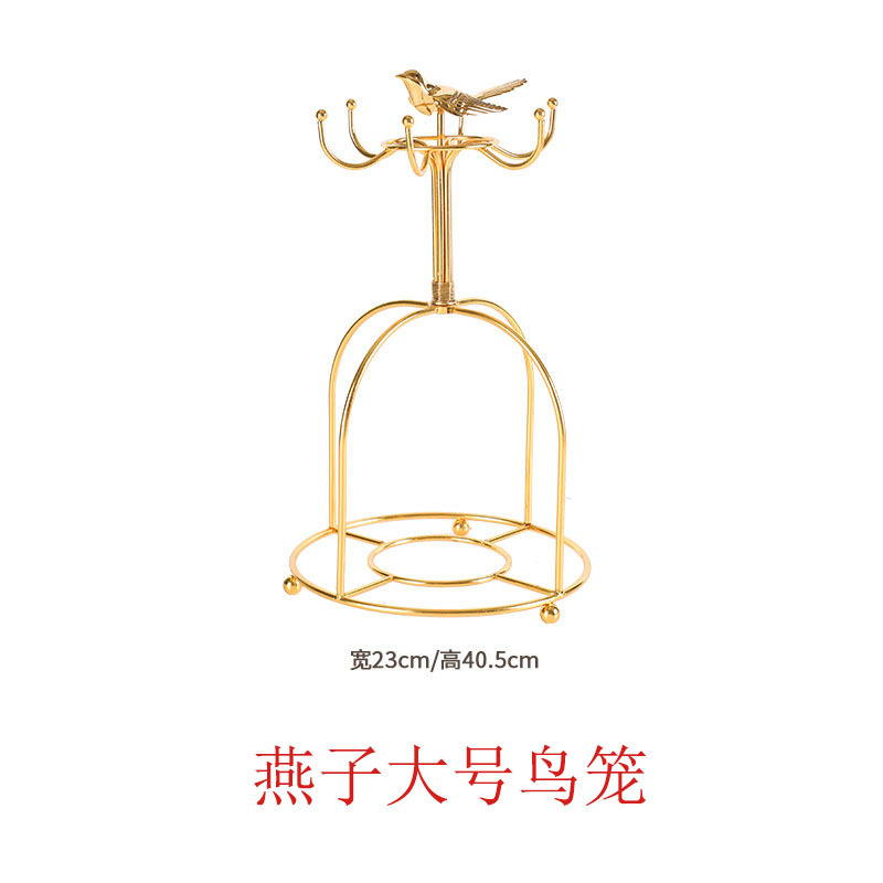 Seis tazas platillo taza de café estante taza de cerámica oro creativo estante de hierro tallado encaje rack de almacenamiento fabricante europeo