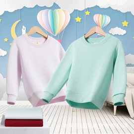 2025现货儿童糖果色圆领套头男女童卫衣长袖印logo亲子马卡龙卫衣
