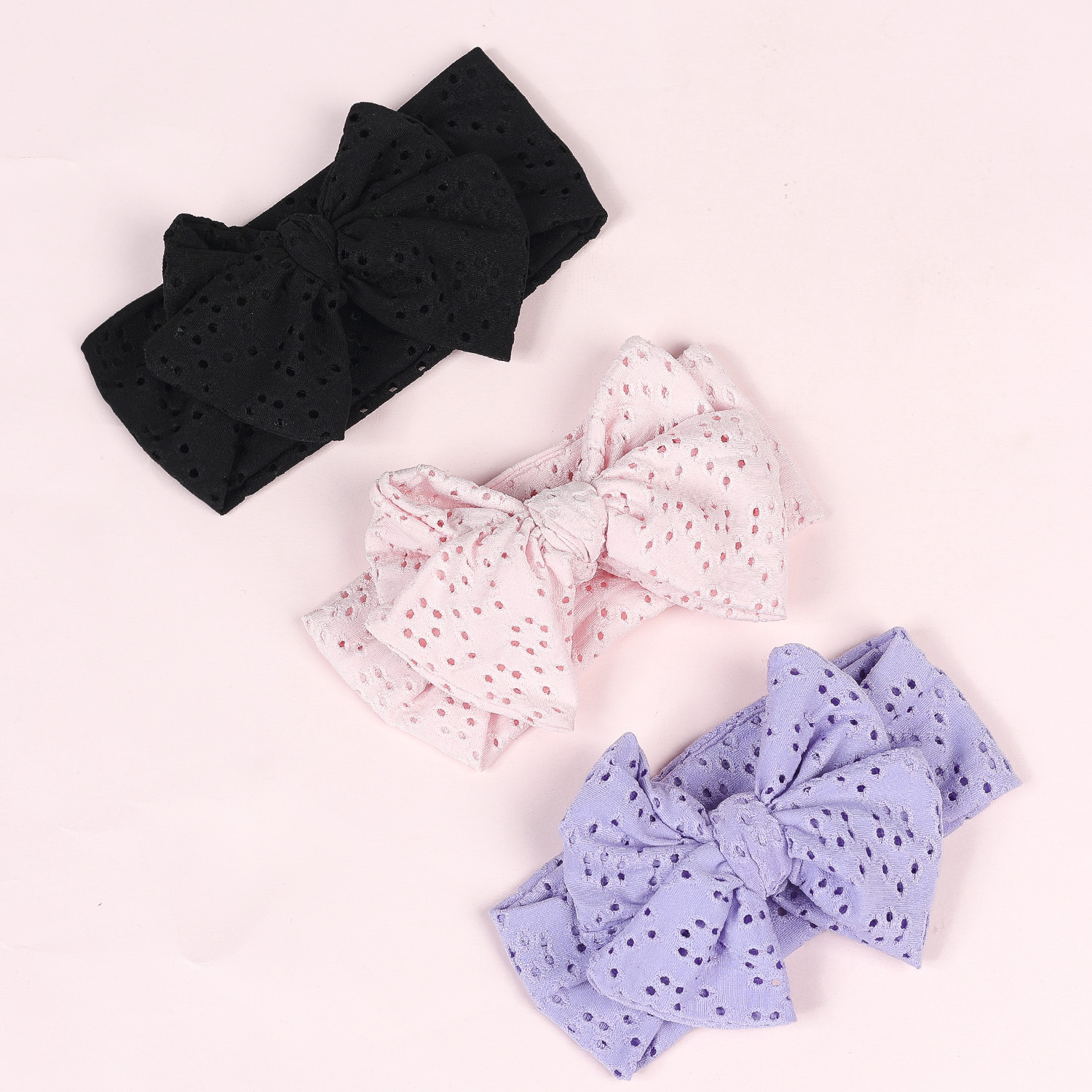 Polka Dots Pattern Pastoral Polka Dots Cloth Bowknot Hollow Out Hair Band