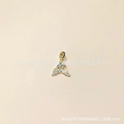 14K Gold-Filled Micro-Paved Zircon Butterfly Tassel Bead Crystal Bracelet Necklace DIY Handmade Accessories Pendant (Zərgərlik ara hissələri) - golden-fishtail
