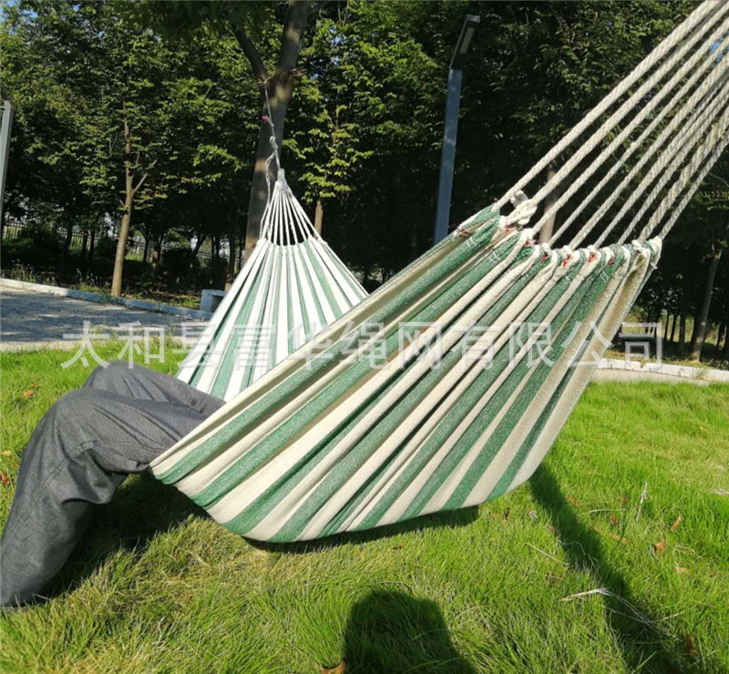 Fuhua hamaca al aire libre Individual Doble columpio estudiante interior dormitorio engrosada lona camping anti-Flip hamaca