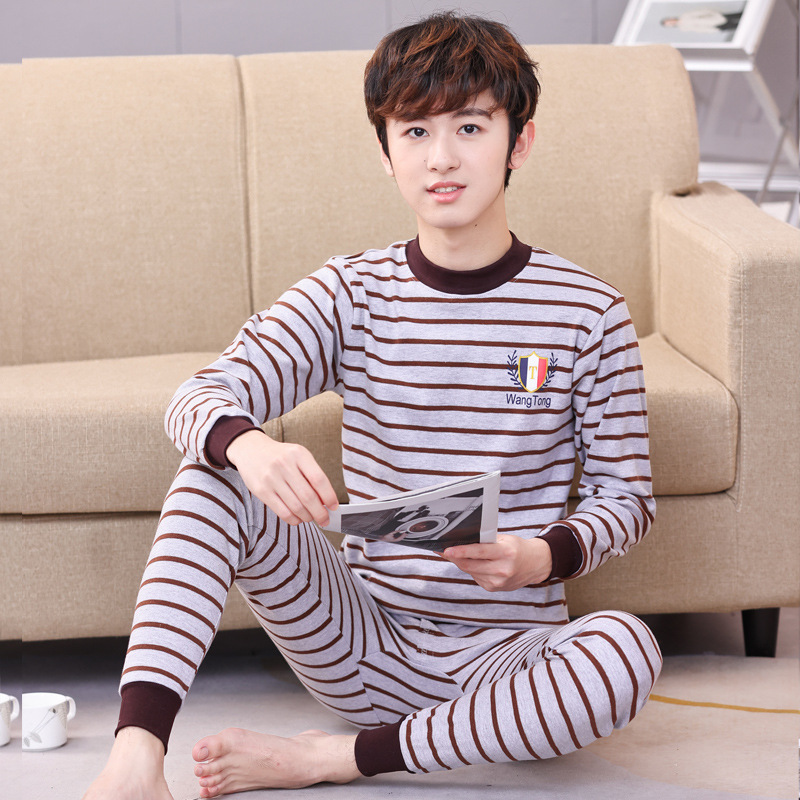 Ropa de otoño para jóvenes pantalones largos traje para niños y niñas niños medianos y grandes suéter de algodón suéter pantalones de algodón traje de ropa interior térmica