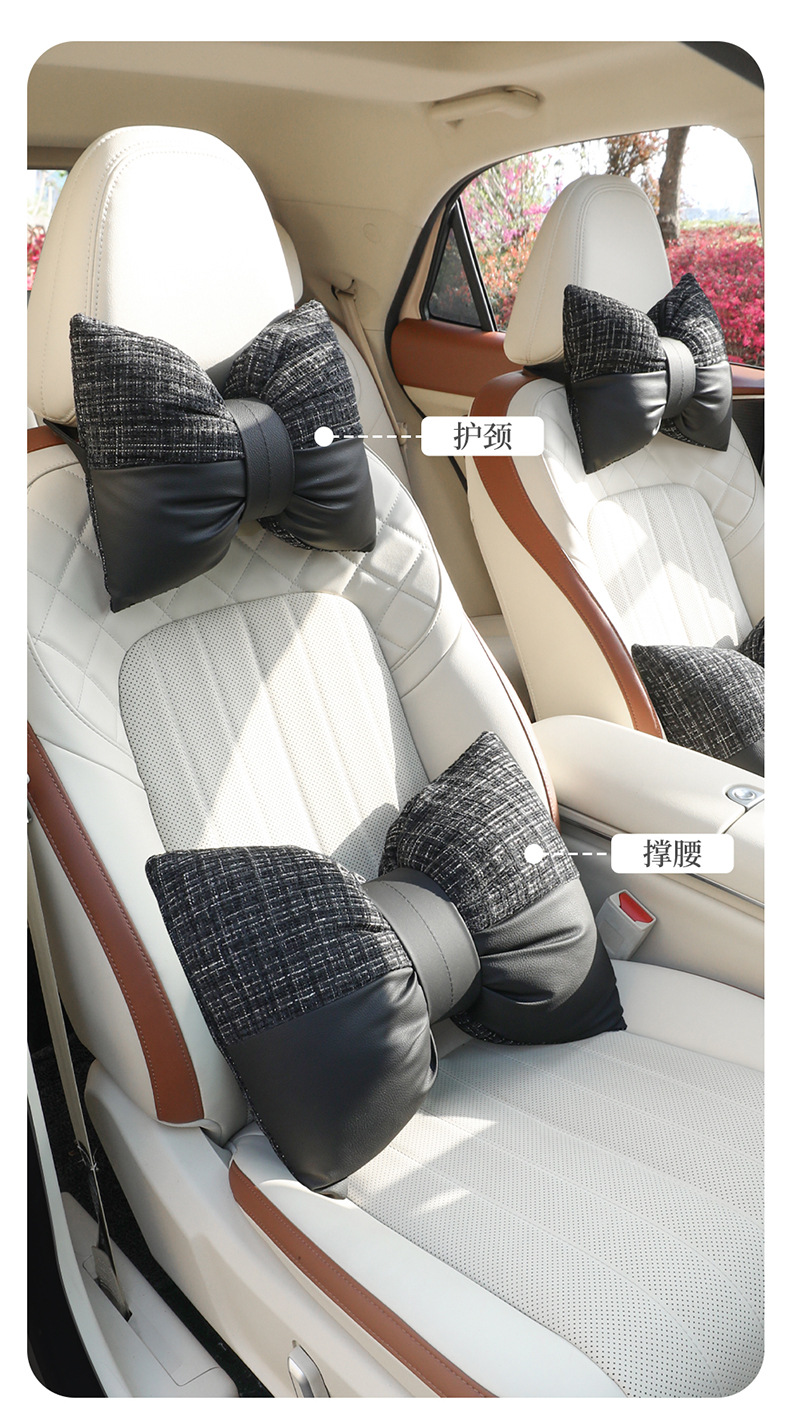 New Bow-Knot Sofa Pillow, Office Seat Lumbar Support, Universal for All Seasons, Good Waist Support for Long Periods of Sitting, Car Headrest