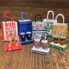 ミニチュアドールハウスミニミルクティートートバッグ手作り紙フィルムおもちゃままごと小さな装飾品樹脂モデル