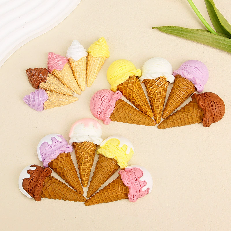 Мороженое конус полусмерная смола фитинги кремовый клей чехол для телефона миниатюрная еда игра diy ручной работы материал
