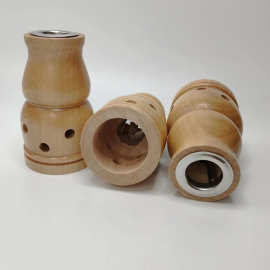 厂家供应荷木手持葫芦艾灸 脐疗木制香薰炉 方便携带肚脐灸脐疗器