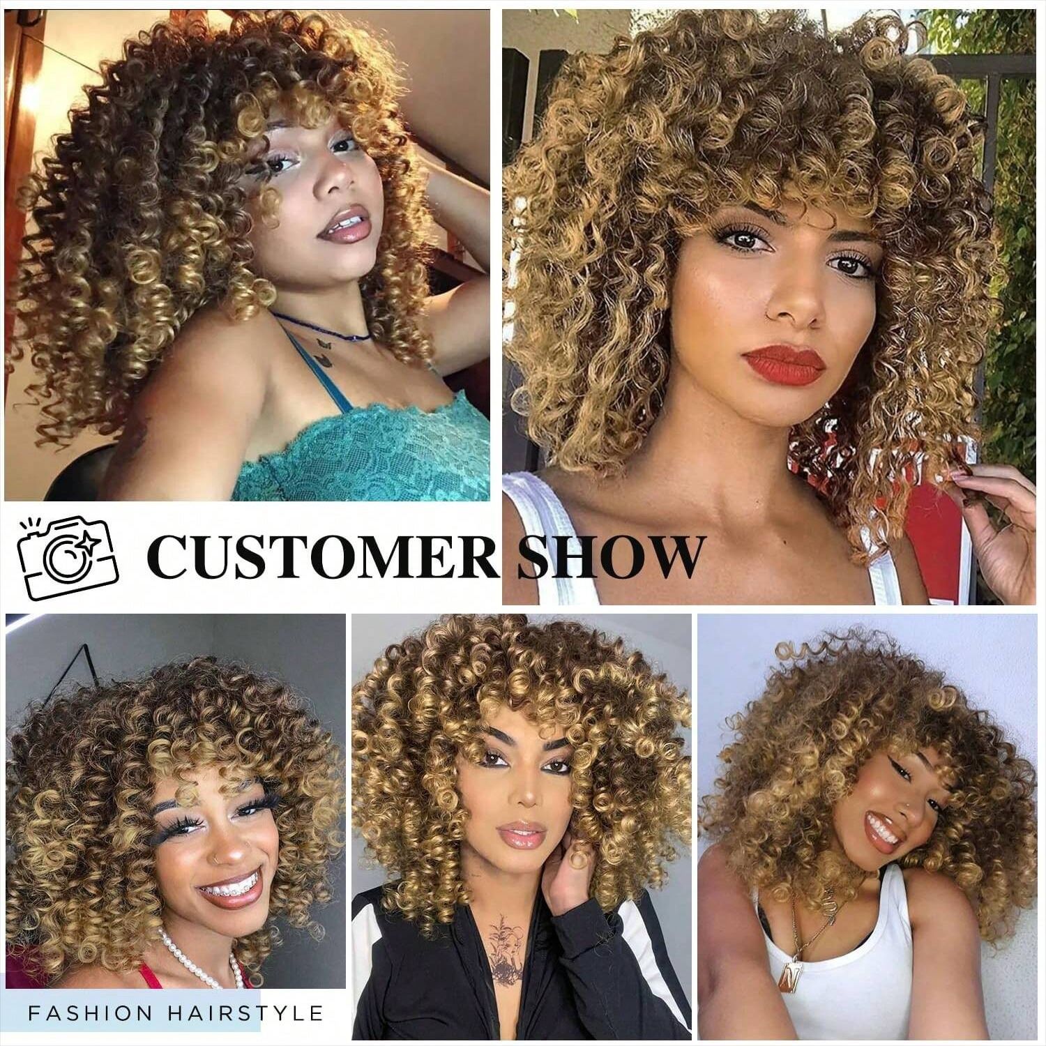 wigs for women African fashion explosive curly hair chemical fiber headpiece spring curl short curly hair spot_voghion.com