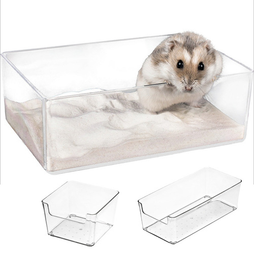 Hamster transparent bathtub sauna room small pet bathtub deodorizing cleaning supplies bathtub external bathroom bath sand and soil