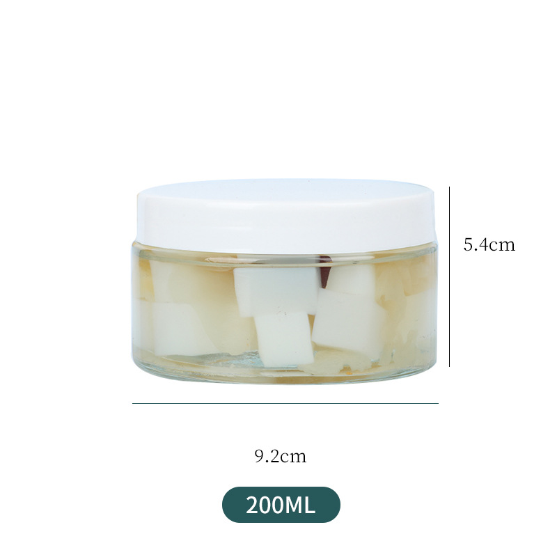 Botella de almacenamiento de vidrio redondo puro frasco de granos de vidrio sellado frasco de vidrio de almacenamiento de granos de té perfumado de frutas secas al por mayor