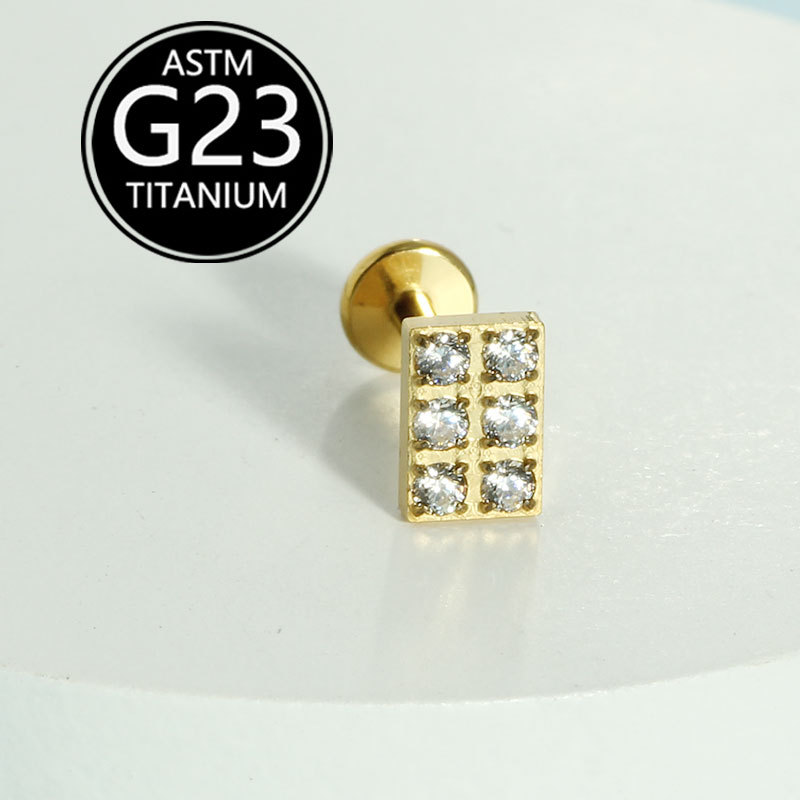 G23 Titanium Zircon Lip Stud Ear Bone Stud Body Piercing Jewelry 1.2mm Flat Back Stud Wholesale detail image 7