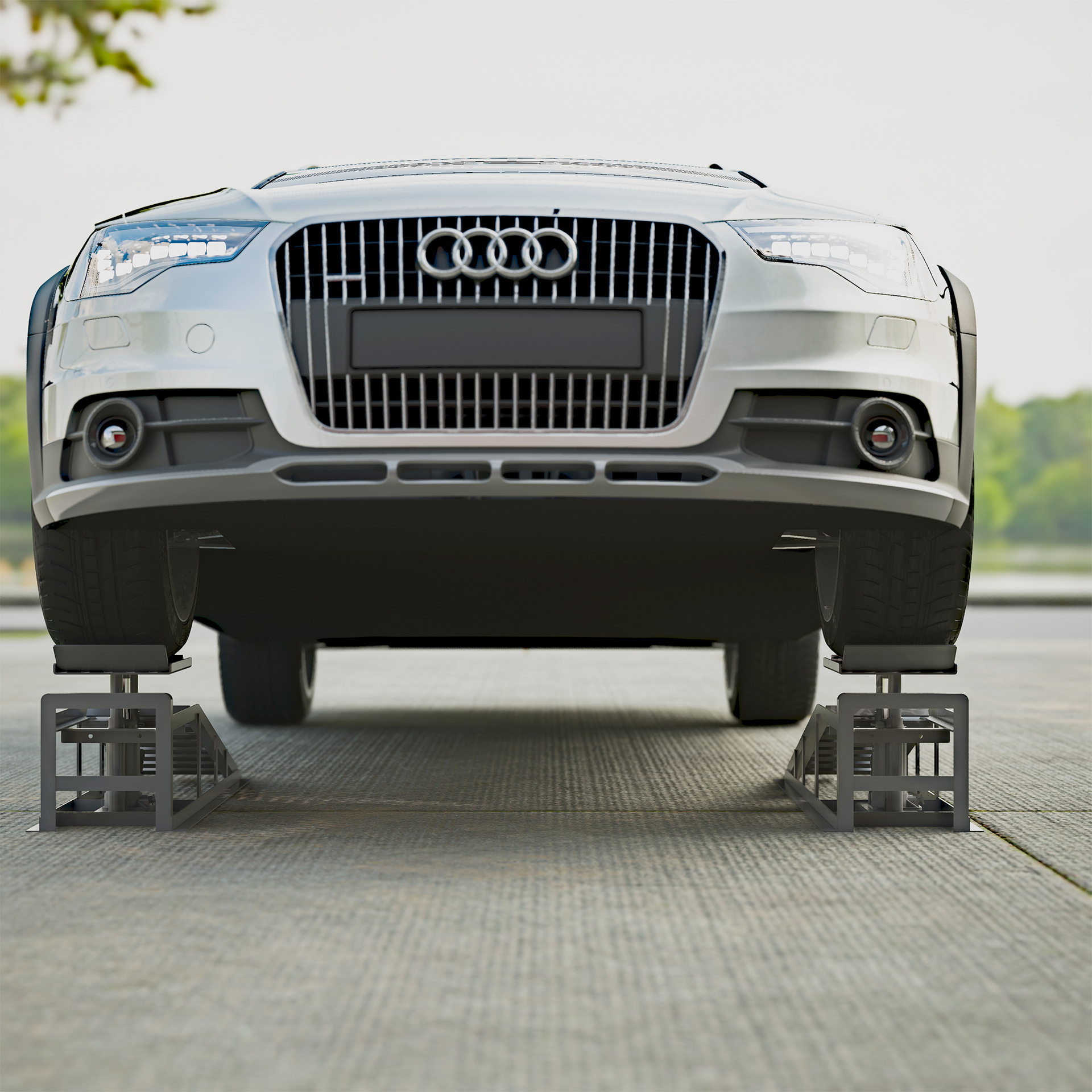 2件液压汽车举升降机服务坡道卡车拖车高度液压车辆坡道