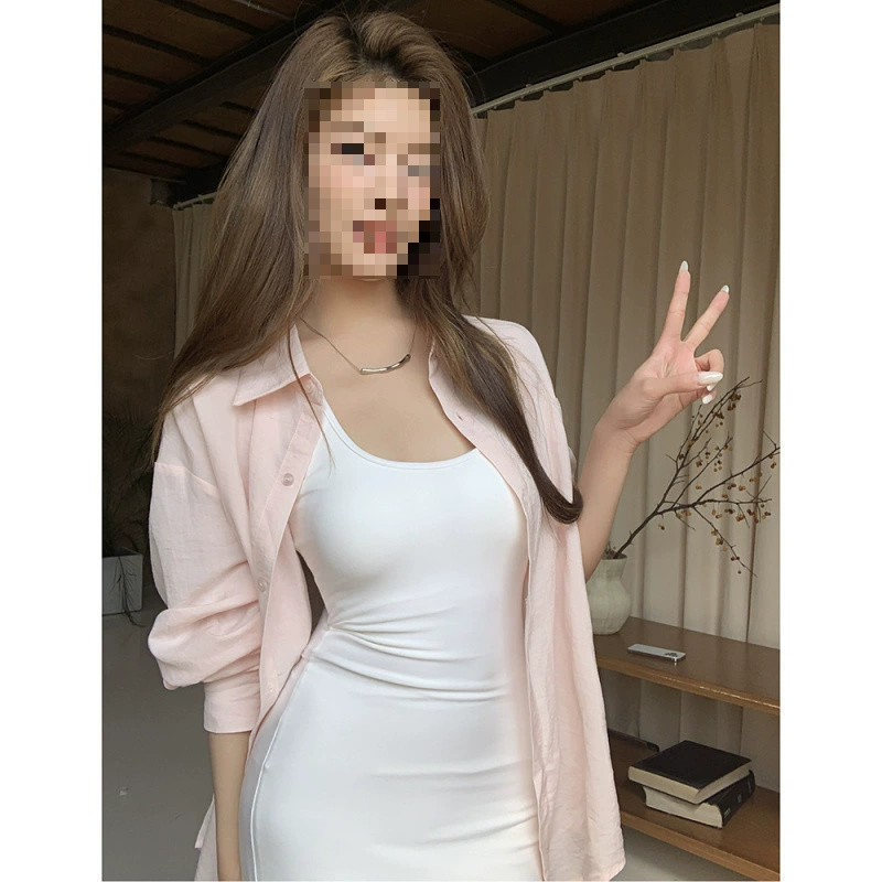 YS8 реальный снимок весенне-летней коллекции 2025 года: светло-розовая повседневная свободная элегантная рубашка, верхняя одежда, кардиган для защиты от солнца, топ, верхняя одежда