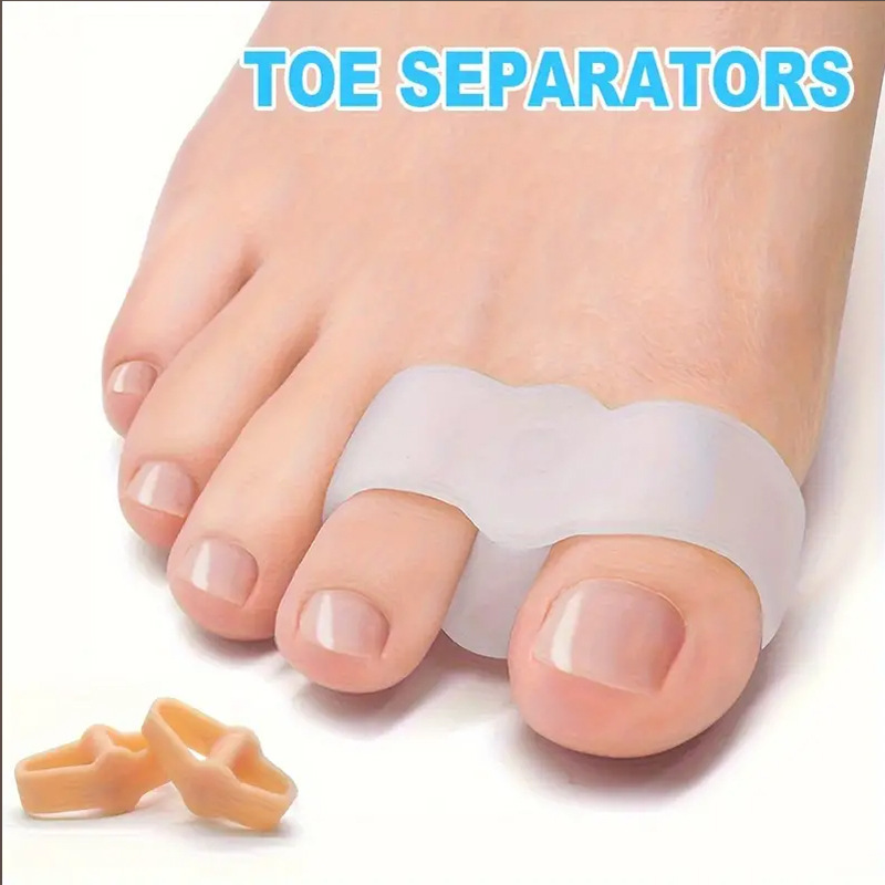 Silicone Toe Separator, Big Toe Correction, Anti-Wear Toe Separator, Invisible, Comfortable and Breathable for Manicure