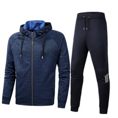 男士春秋健身運動套裝男連帽長袖衛衣跑步服跨境工作團體服批發