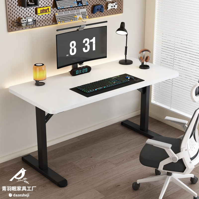 Computer Desk, Desktop Office Desk, Solid Wood Long Table, Home Work Desk, Simple Study Desk, Gaming Desk