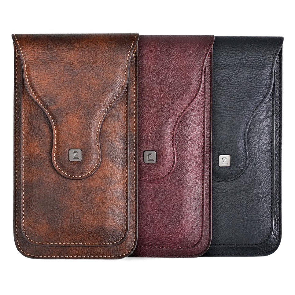 Multifunctional Universal Mobile Phone Waist Bag Dual Men's Outdoor Mountaineering Bag Crazy Horse Pattern Retro Mobile Phone Hanging Waist Bag Wholesale