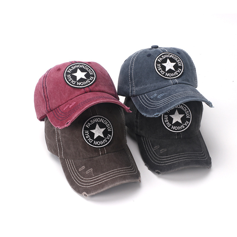 Baseball men's new outdoor sunscreen summer women's sun hat, washed denim duckbill cap, K667_voghion.com