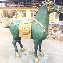 纯铜中式唐马雕塑十二生肖马骏马汗血宝马唐三彩铸铜工艺品厂家