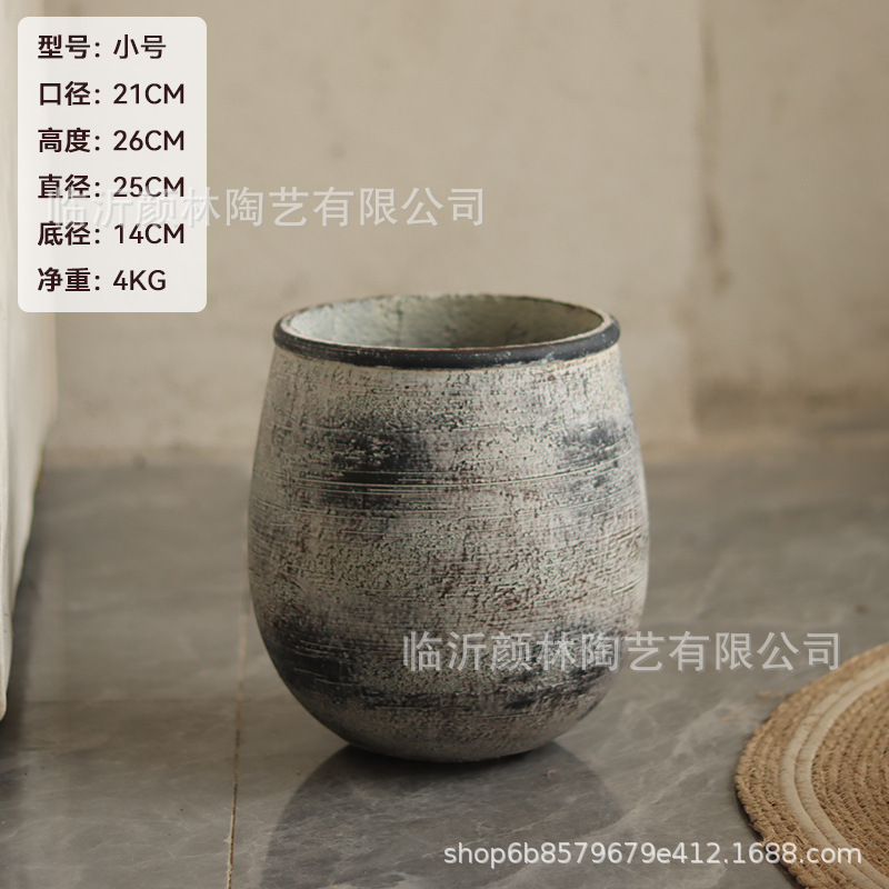 Simple y creativo maceta de flores de cemento sala de estar verde interior balcón patio plantación de flores de piso centro comercial hotel decoración maceta