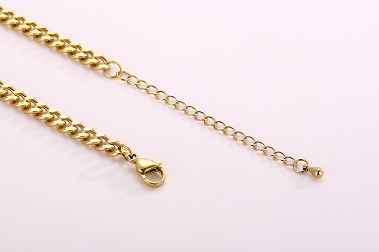 Fashion simple stainless steel Cuban chain anklet 18K gold female foot ornament wholesale