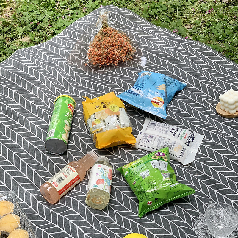 Ins風ピクニックマット春遊草坪マットハイキングテーブルクロス防湿アメリカプリント綿麻テーブルクロスピクニック布卸売り|undefined