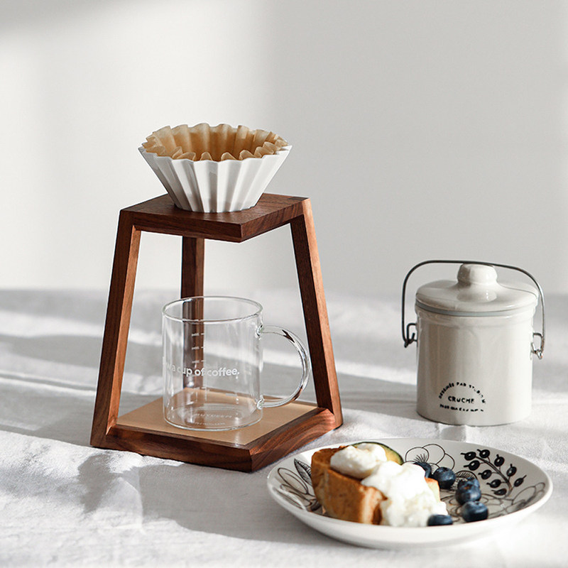 Modern Minimalist Solid Wood Hand-Brewed Coffee Stand Filter Cup Holder Outdoor Camping Home Cafe Portable Coffee Equipment