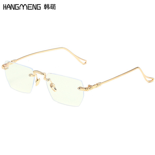 Xiaohongshu recommends the glasses Internet celebrity Wang Yibo and Yang Yang’s same style rimless square men’s glasses can be matched with myopia trend