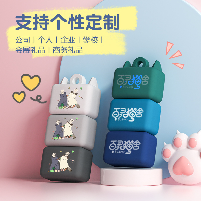 Nuevo gato de dibujos animados teléfono móvil computadora de doble uso unidad flash USB logotipo al por mayor Mini regalo portátil unidad flash USB personalizado USB