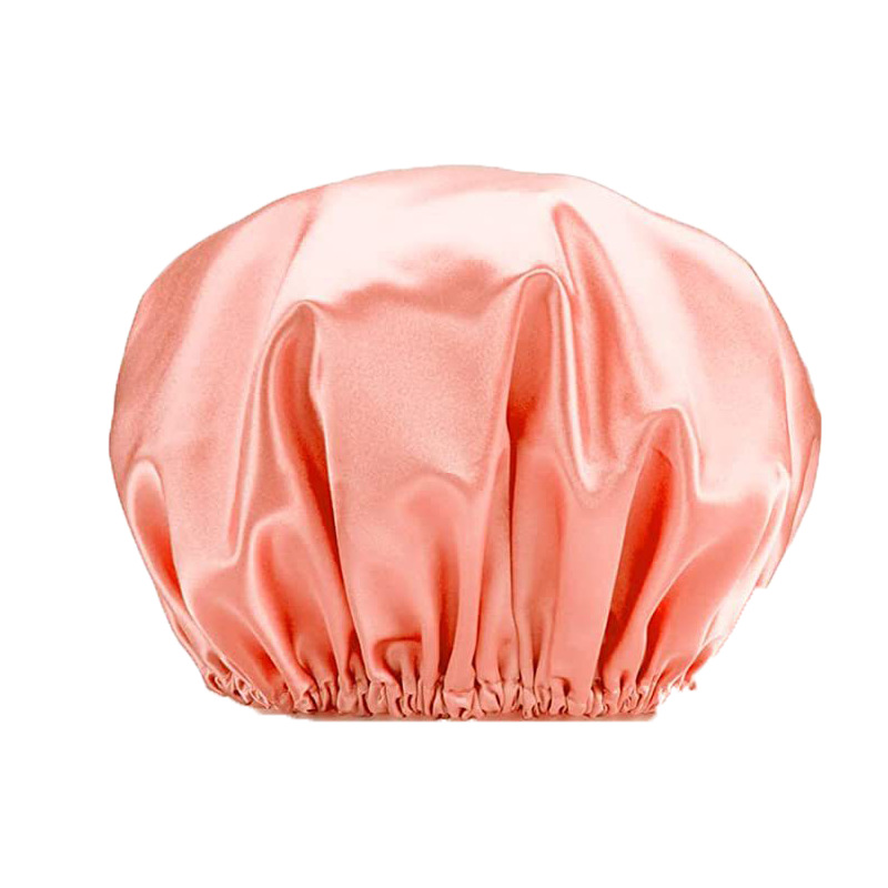 Gorro de ducha de Amazon transfronterizo de doble capa impermeable de las mujeres Home baño a prueba de humo cuidado del cabello quimioterapia espesado PEVA al por mayor