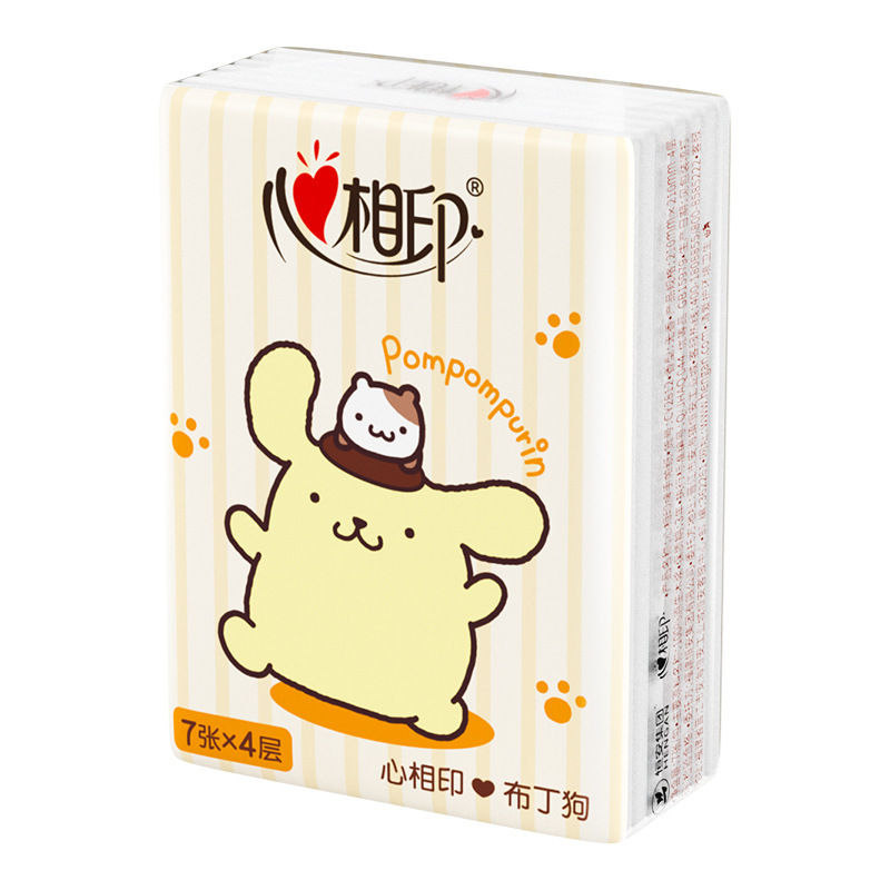 CY2812 心相印布丁狗款手帕纸4层7片12包/条便携小包纸巾餐巾纸|undefined