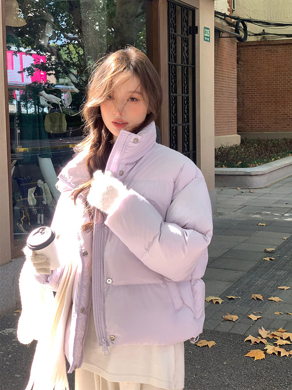 95白鸭绒网红短款羽绒服女冬季2025新款小个子超厚泡芙面包服爆款|undefined