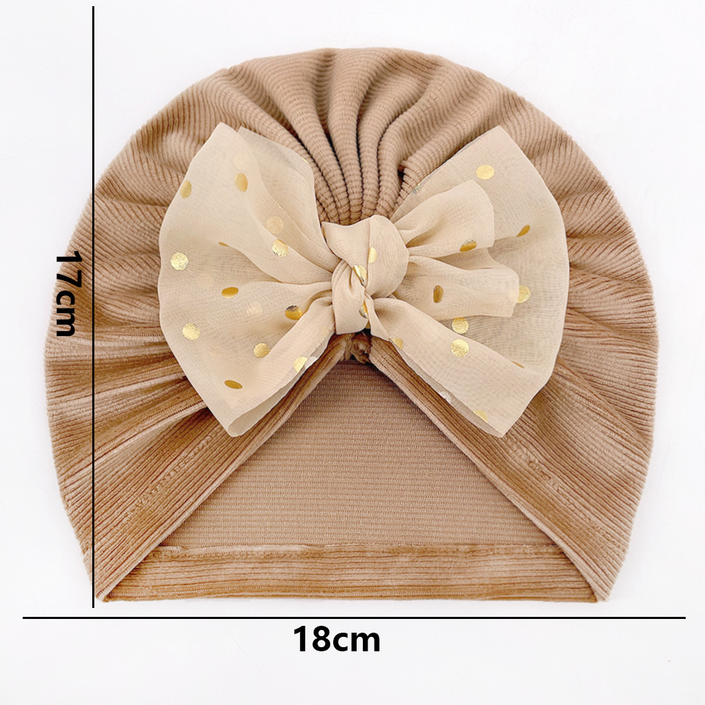 Children Unisex Cute Solid Color Bow Knot Baby Hat display picture 2