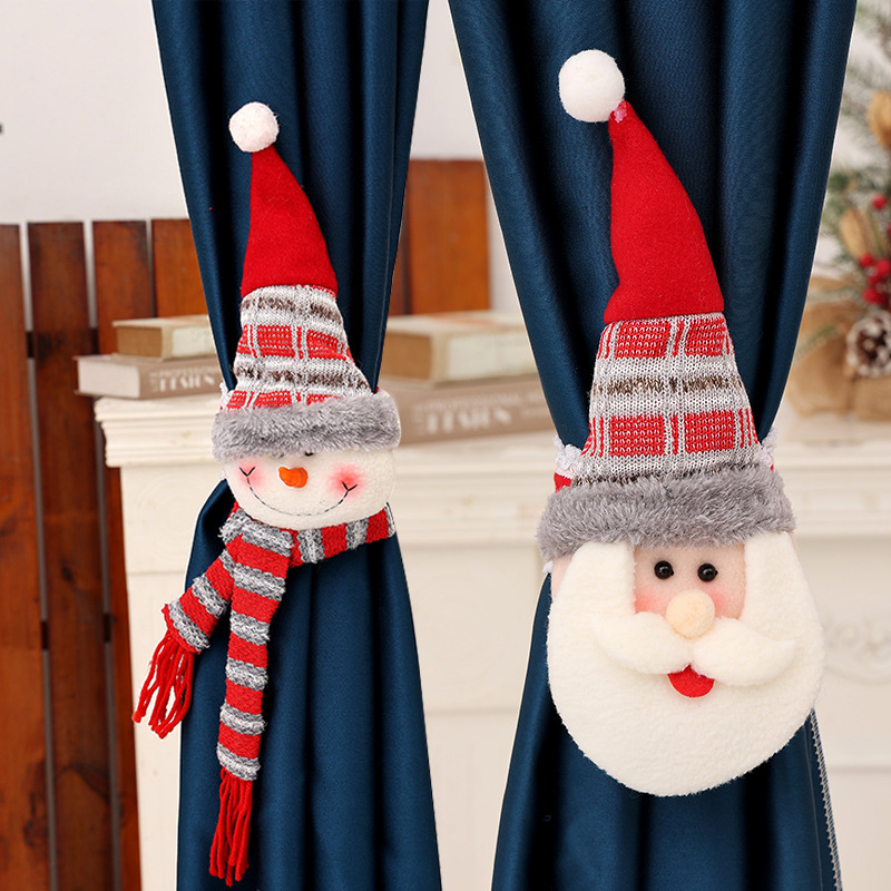 Cross-border popular Christmas decorations Christmas rubber band curtain buckle festival creative cartoon old man window decoration holiday