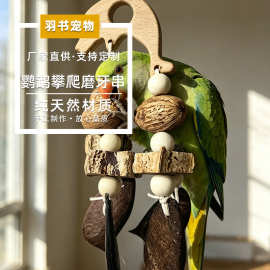 鹦鹉啃咬玩具咬串磨牙闷解松果坚果藤球笼凤牡丹虎皮鸟玄挂件玩具
