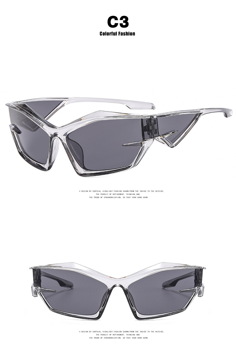 Punk Geometric Ac UV400 Protection Special-Shaped Mirror Full Frame Men's P90 sunglasses display picture 2
