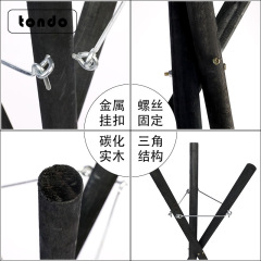 Tangde opening flower basket flower stand three-pronged solid wood bracket flower tripod flower arrangement stand tripod flower basket