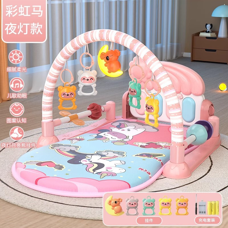 婴儿健身架音乐脚踏琴玩具0-36个月新生儿宝宝钢琴游戏垫跨境热销|undefined