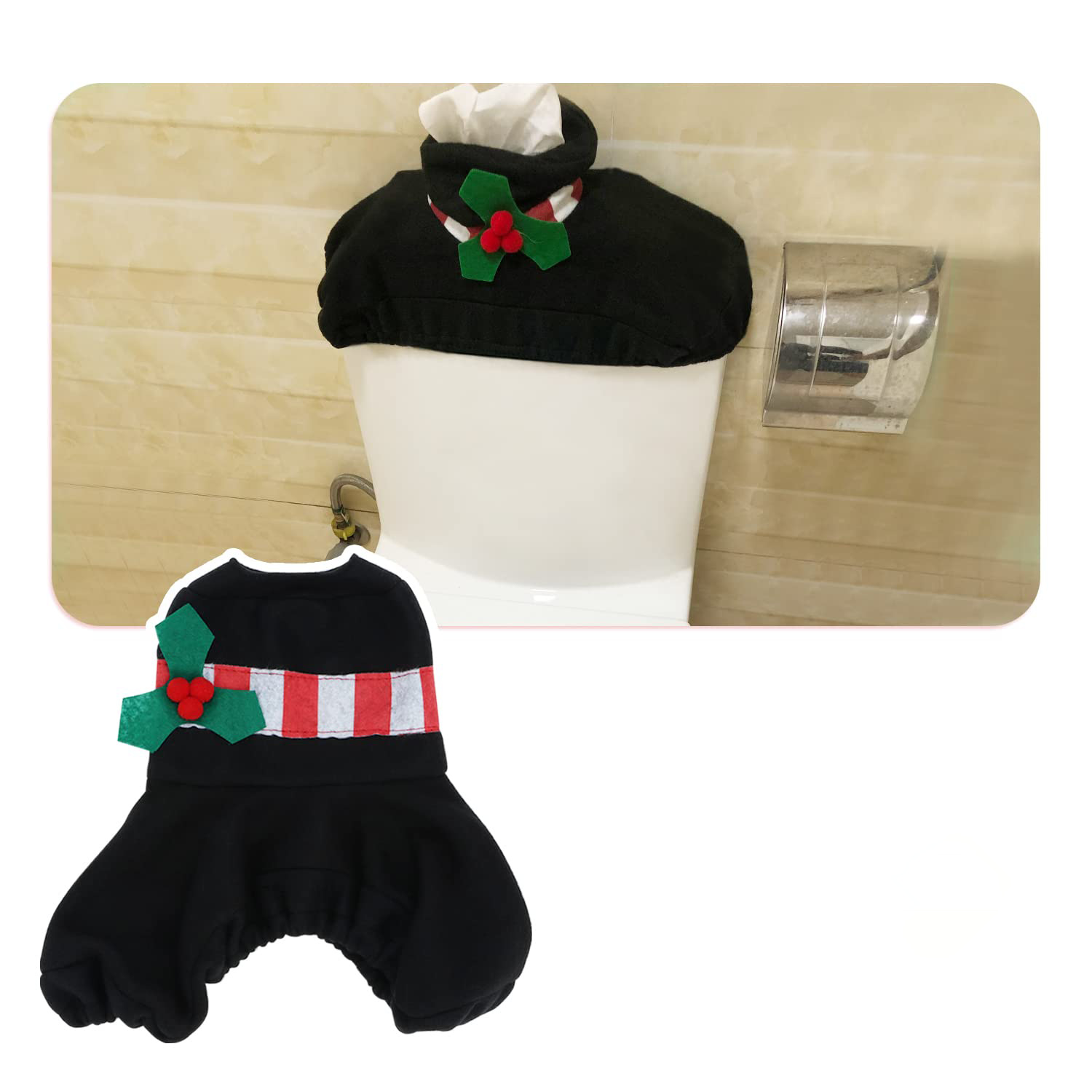 Venta caliente de comercio exterior en stock suministros de decoración navideña muñeco de nieve muñeca cubierta de inodoro decoración de ambiente familiar