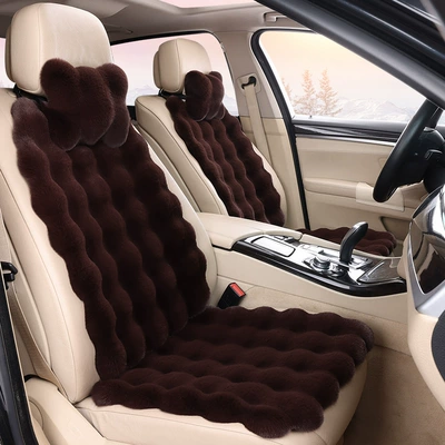 Set Single Backrest Lumbar Pillow Headrest — Seat cushion, seat cover - brown-1-single-seat-1-backrest-1-neck-pillow-bubble-plush