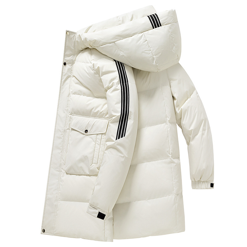 Men's Down Jacket Long Winter Coat With Embroidered Workwear_voghion.com