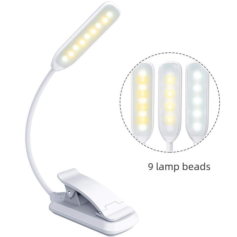 LED eye-protection reading lamp book clip light USB charging reading clip light music score clip light direct cross-border supply