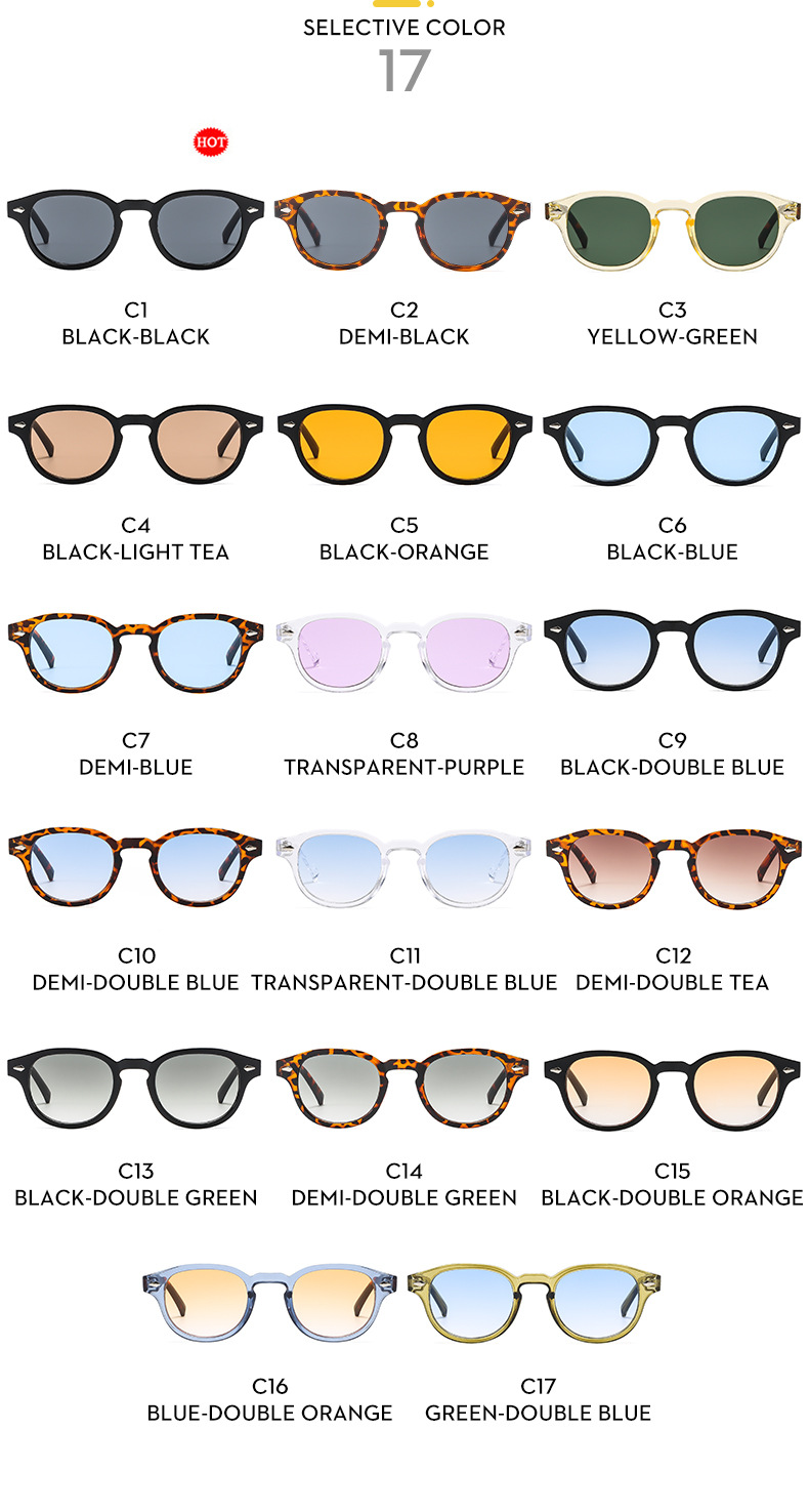 24g Weight Full Frame Glasses Structure Sunglasses Classification Ac, UV400 Protection Lens Material Round Frame Glasses Style Outdoor, Travel Occasion Solid Color Pattern Men's Gender IG Style, Streetwear Style Grey, Black Color IG Style Streetwear Solid Color Ac UV400 Protection Round Frame Full Frame Men's Sunglasses 10