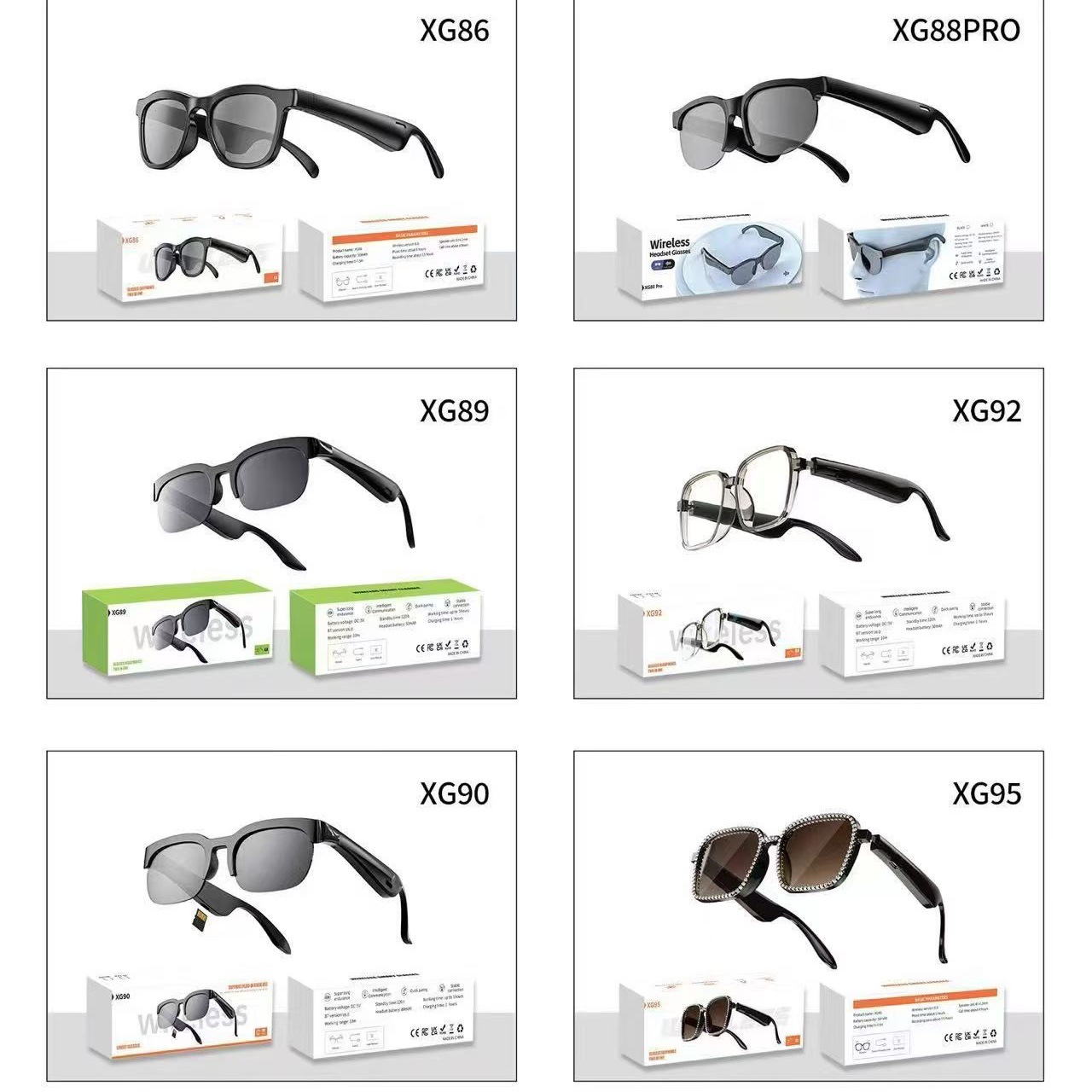 Cross-Border Xg89 Smart Glasses Bluetooth Call Headset Outdoor Sports Sunglasses Music Open-Style Ai Translation