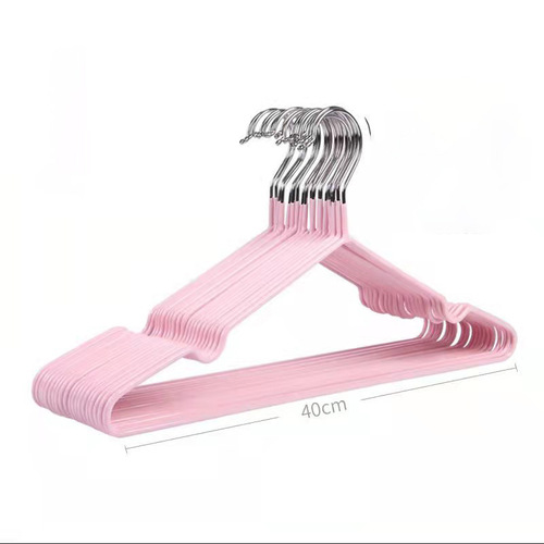 Anti-slip and thickened steel core plastic-coated hanger wholesale, dry and wet dual-use children and adult hangers wholesale, household use
