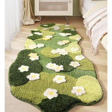 自然森系植绒大地毯高级感卧室床边毯地垫家居高低毛加厚隔凉脚垫