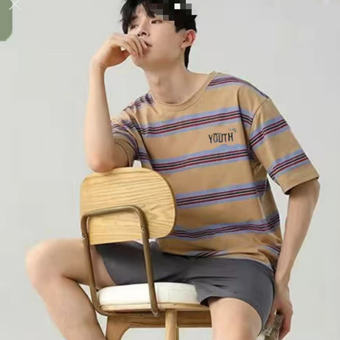 2025 comercio exterior de verano pantalones cortos de manga corta pijamas de hombre dibujos animados se pueden usar con un conjunto delgado de ropa de hogar supermercado