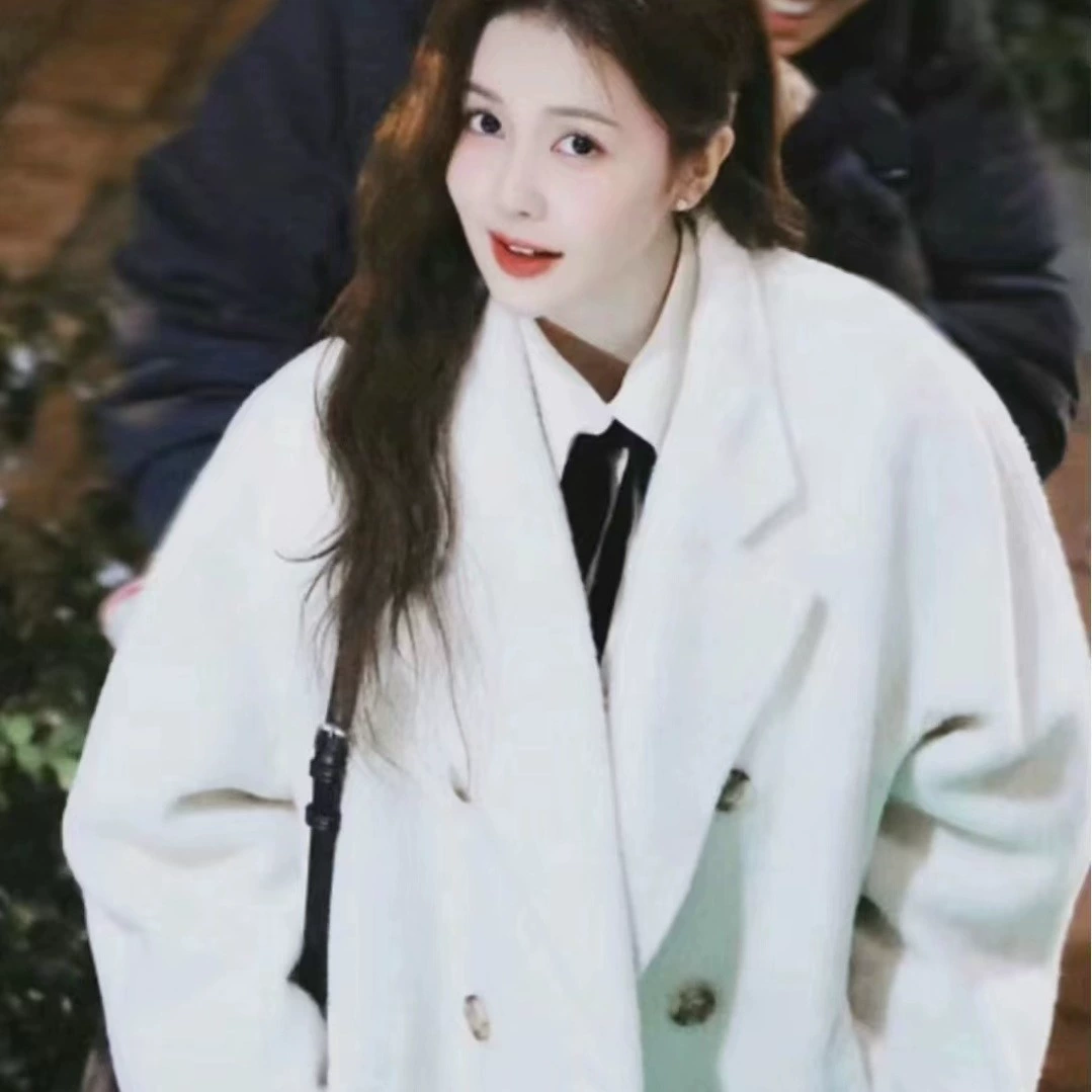 Женская одежда Далянь в одном стиле 25, осень и зима 101801, длинное кашемировое длинное шерстяное пальто в нежном стиле с длинными волосами.